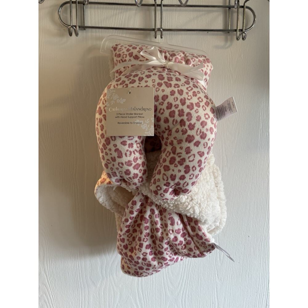 Catherine Malandrino 2 Piece Stroller Blanket Head Support Pillow